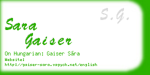 sara gaiser business card
